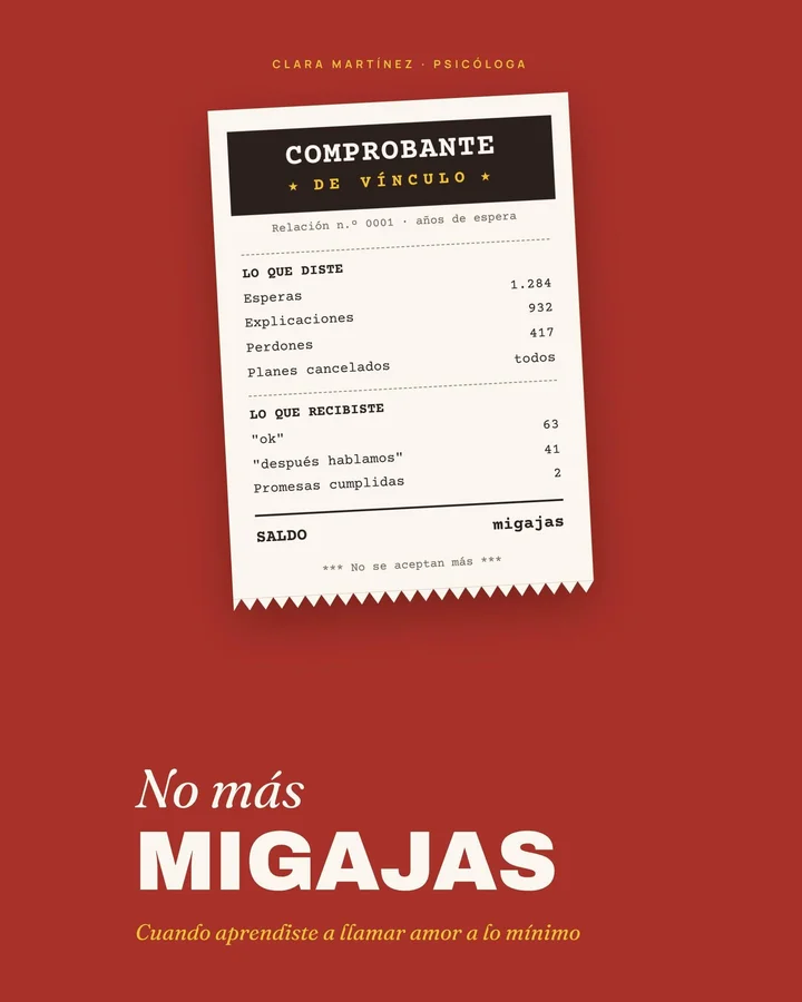 Tapa del libro No más migajas, de Clara Martínez